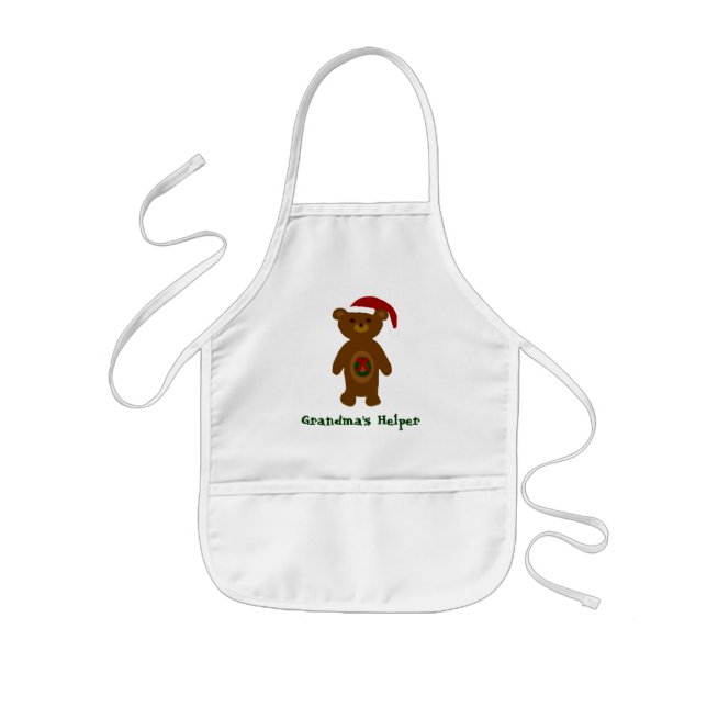 Avental Infantil Apron de Natal Auxiliar da Vovó - Apron para Crian (Frente)