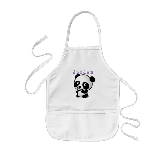 Avental Infantil apron engraçado, animais panda 02. (Frente)