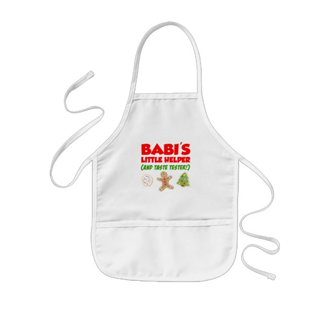 Avental Infantil Apron, Pequeno Auxiliar de Natal de Babi (Frente)