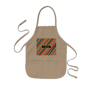 Avental Infantil Apron Personalizado De Crianças Retro-Striping C