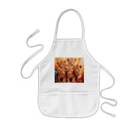 Avental Infantil Apron- Trabalho de arte de cinco leões