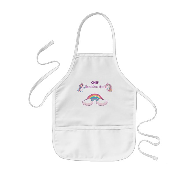 Avental Infantil Apron Unicórn de Crianças Personalizável (Frente)