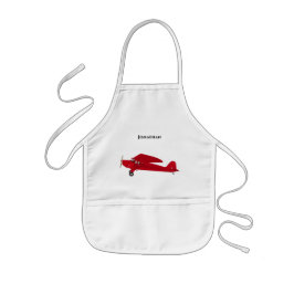Avental Infantil Apron Vintage Red Airplane Kid