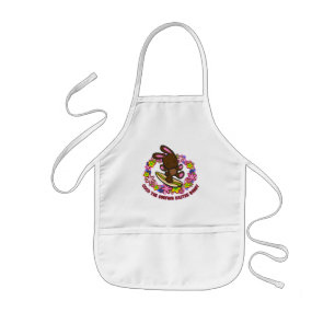 Avental Infantil Aprons de coelho da Páscoa e Surfe de Chocolate