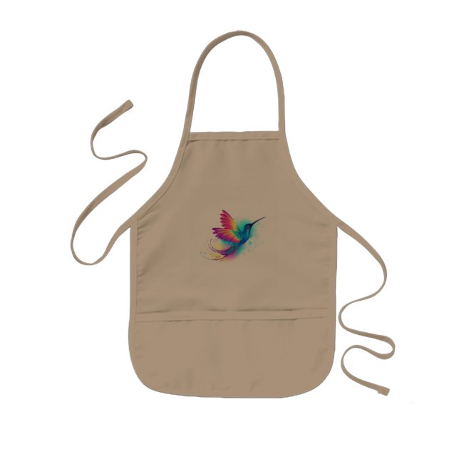 Avental Infantil Arco-Íris Exótico Hummingbird (Frente)