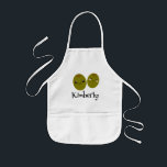 Avental Infantil Aroma de criança bonita com design de desenho verd<br><div class="desc">O avental de uma criança bonita com design de desenho verde de azeitona. cozinha/cozinhar/avental engraçado para crianças. Personalize com nome ou citação divertida. Um pequeno desenho com sorriso. Também é útil para artes e artesanatos,  pintura,  desenho e muito mais.</div>