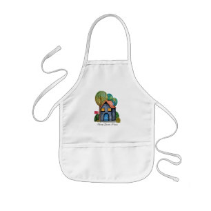 Avental Infantil Arte Home doce Home bonito da aguarela