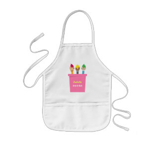 Avental Infantil Artista do Trabalho Paintbrushes Apron Personaliza