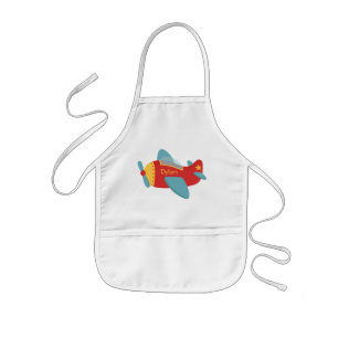 Avental Infantil Avião de desenho animado colorido e adorável
