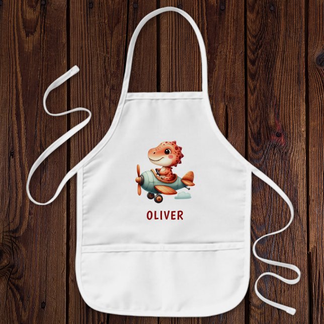 Avental Infantil Avião Voador Dinossauro Piloto Cute (Criador carregado)