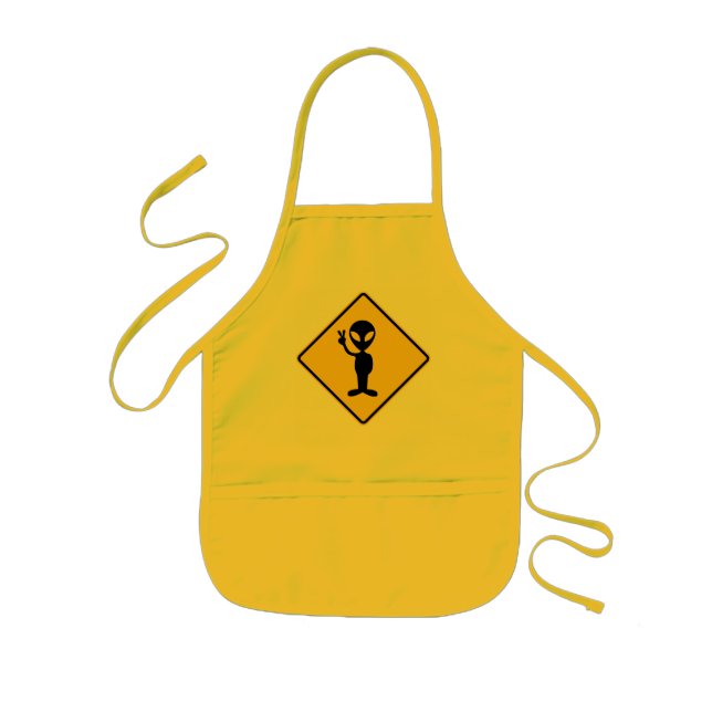 Avental Infantil Aviso de alienígena Apron (Frente)