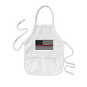 Avental Infantil Bandeira Americana do Bombeiro Thin Red Line