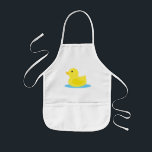 Avental Infantil Bath Time Yellow Duck<br><div class="desc">Borracha amarela adorável,  pata sobre fundo azul e bolhas de sabão. Design perfeito para o seu quarto ou banheiro.



  Arte © CoraçãoDesigns bloqueados</div>
