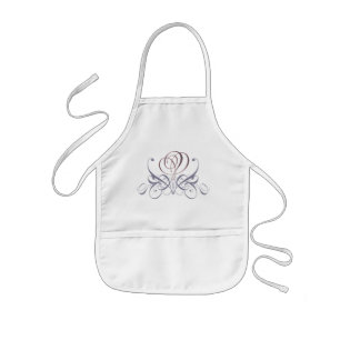 Avental Infantil Bib do Designer de Rosa Violet Flourish