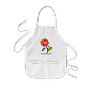 Avental Infantil Blusa da pintura da flor e da abelha!
