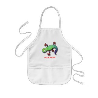 Avental Infantil Blusa elétrica da pintura do lagarto!