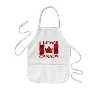 Avental Infantil Canadá Souvenir Apron Kid's I Love Canada Apron