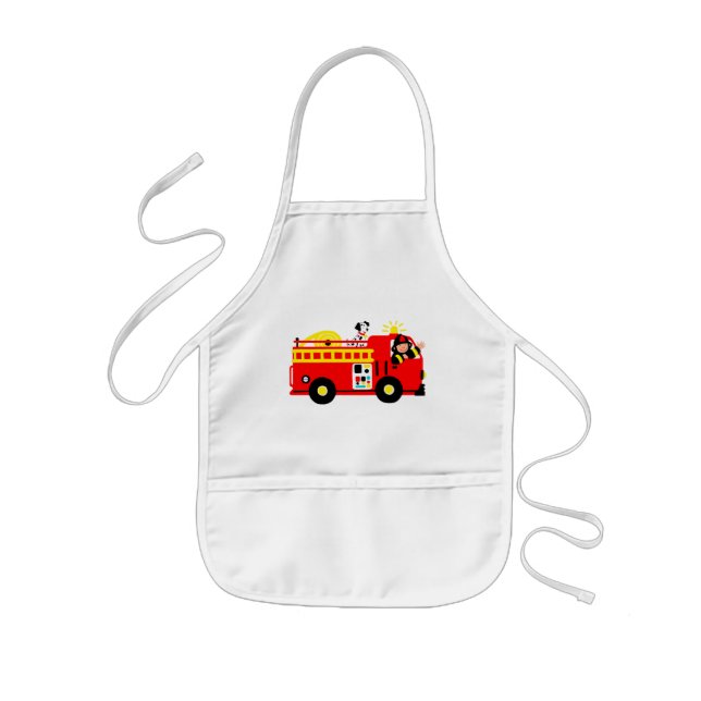 Avental Infantil Carro de bombeiros (Frente)