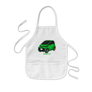 Avental Infantil Carro verde e fino