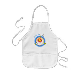 Avental Infantil Cartografia de peixe-porco-espinho engraçado