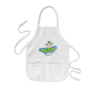 Avental Infantil Cartografia de surf de tartaruga engraçada
