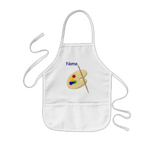 Avental Infantil Childrens Artist Palette Seu Nome Apron Modelo