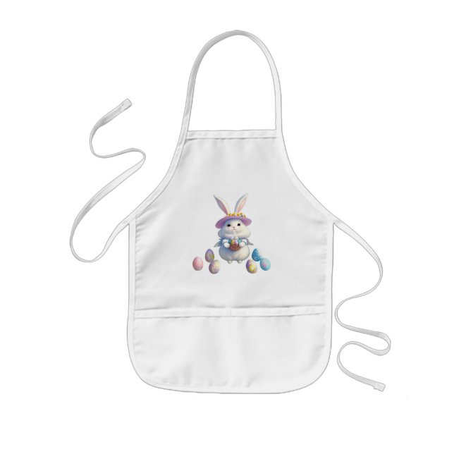 Avental Infantil Coelhinho de Páscoa bonito 01 (Frente)