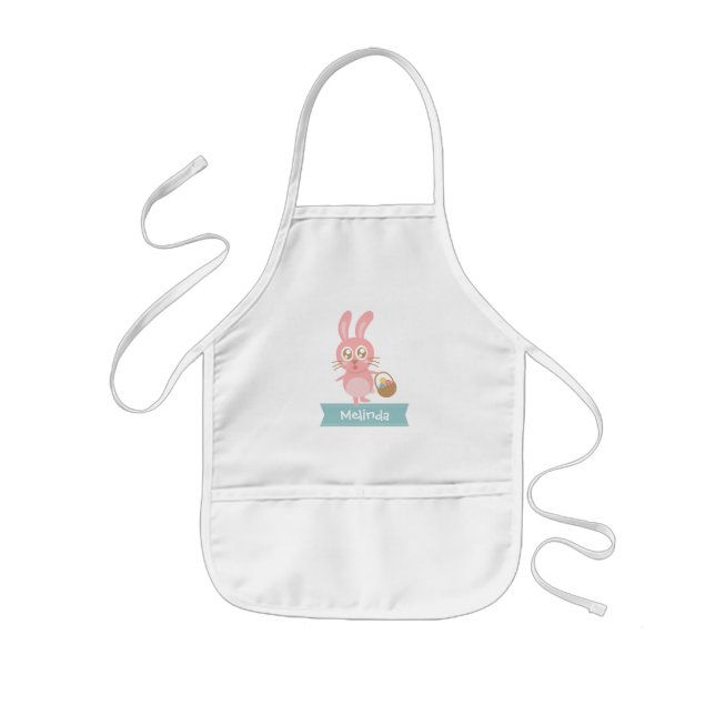 Avental Infantil Coelhinho de Páscoa bonito com ovos Apron (Frente)