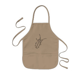 Avental Infantil Contorno de Desenho de Desenho Relâmpago Insetos d