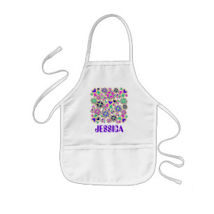 Avental Infantil CORAÇÃO E FLORES ~ Crianças Apron