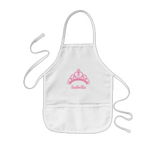 Avental Infantil Coroa de Princesa Rosa Elegante, Coroa para Menina