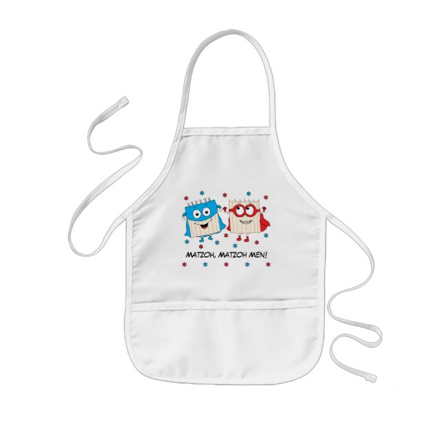 Avental Infantil Crianças Apron "Matzoh, Matzoh Men!" (Frente)