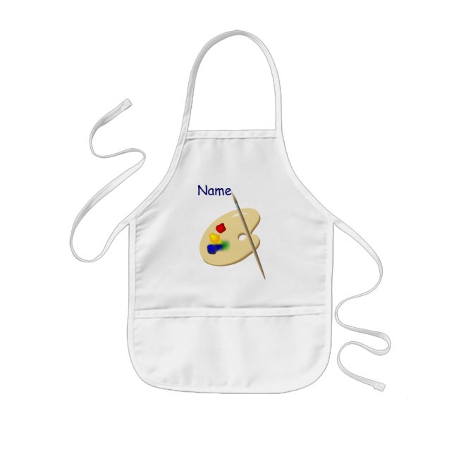 Avental Infantil Crianças Artistas Paleta Seu Nome Apron Modelo (Frente)