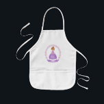 Avental Infantil Crianças de Apron Roxo<br><div class="desc">Uma princesa marrom e fofa em um vestido brilhante roxo decora este avental. Personalize com o nome de suas garotas. Um presente adorável para um aniversário de meninas ou Natal. Projetado para você pelo Blackberry Boulevard.</div>