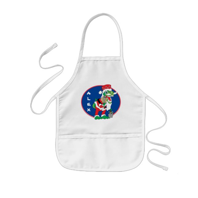 Avental Infantil Crianças de Natal Apron TySANTAsaurus Rex (Frente)