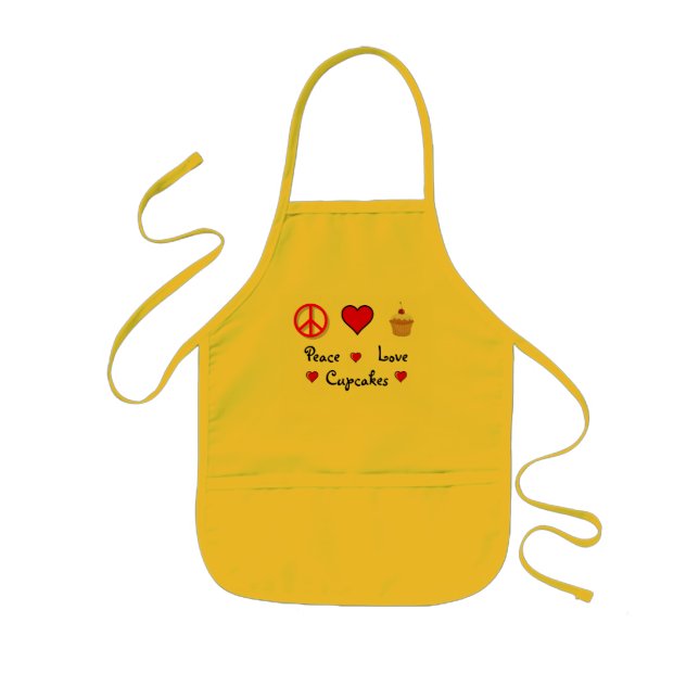 Avental Infantil Cupcakes do amor da paz (Frente)