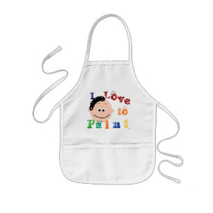 Avental Infantil Curly Hair Ponytail Girls Pintando Apron