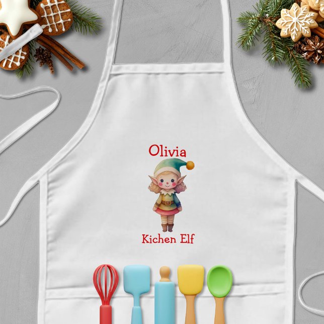 Avental Infantil Cute Christmas Elf Personalized (Criador carregado)