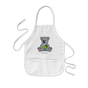 Avental Infantil Cute koala and coconut cartoon illustration