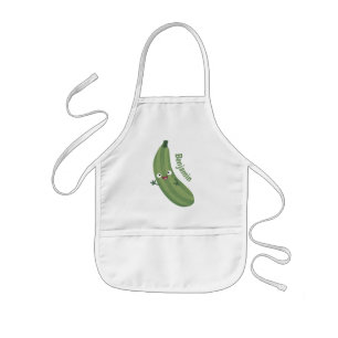 Avental Infantil Cute zucchini happy cartoon illustration