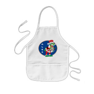 Avental Infantil de Natal TySANTAsaurus Rex/Luzes