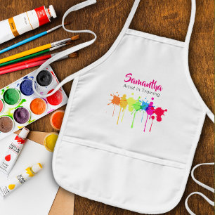Avental Infantil de Treinamento de Artista Rosa