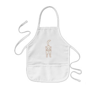 Avental Infantil Desenho de um gato de pé, pombos de Halloween