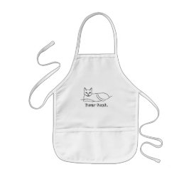 Avental Infantil Desenho esquemático, postura de gatos, pombos colo