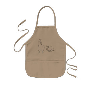 Avental Infantil Desenhos do Pato Cinto e do Coelho Desenhos Aprons