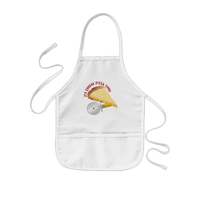 Avental Infantil Dia da Pizza de Queijo (Frente)
