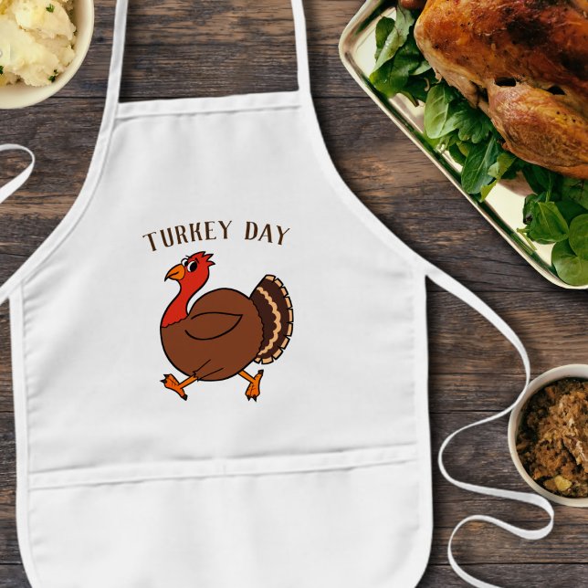 Avental Infantil Dia de Ação de Graças Engraçado na Turquia (Fun turkey apron for your Thanksgiving preparation)