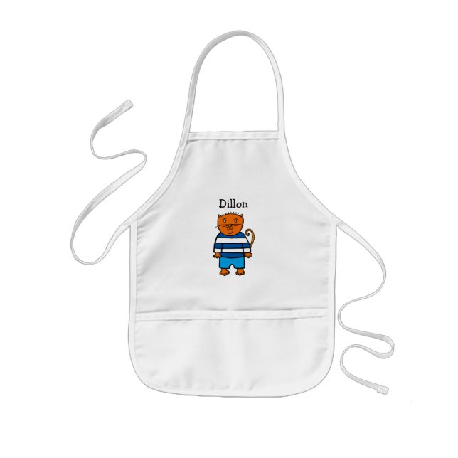 Avental Infantil Dillon o Gato Personalizado (Frente)