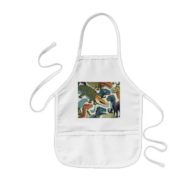 Avental Infantil Dinossauro do Miúdo Apron (Frente)