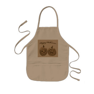 Avental Infantil Dois Pumpkins Feliz Dia das Bruxas Apron